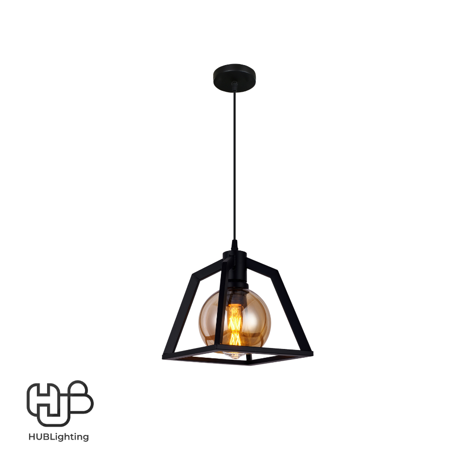 โคมไฟเพดาน PENDENT เดี่ยว 667-1 BK E27 HUB LIGHTING