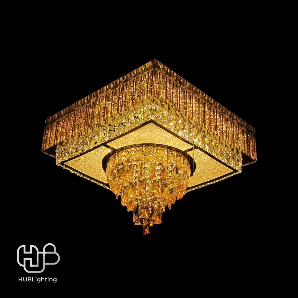 โคมไฟเพดาน CEILING คริสตัล 81086 SQUARE (600x600) HUB LIGHTING