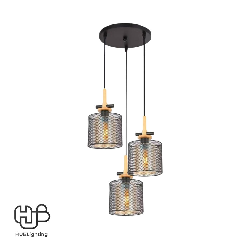โคมไฟเพดาน PENDENT 3 ช่อ 6078-3 E27 HUB LIGHTING