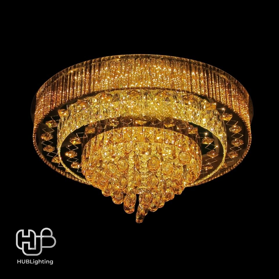 โคมไฟเพดาน CHANDELIER คริสตัล 38030-800 กลม HUB LIGHTING