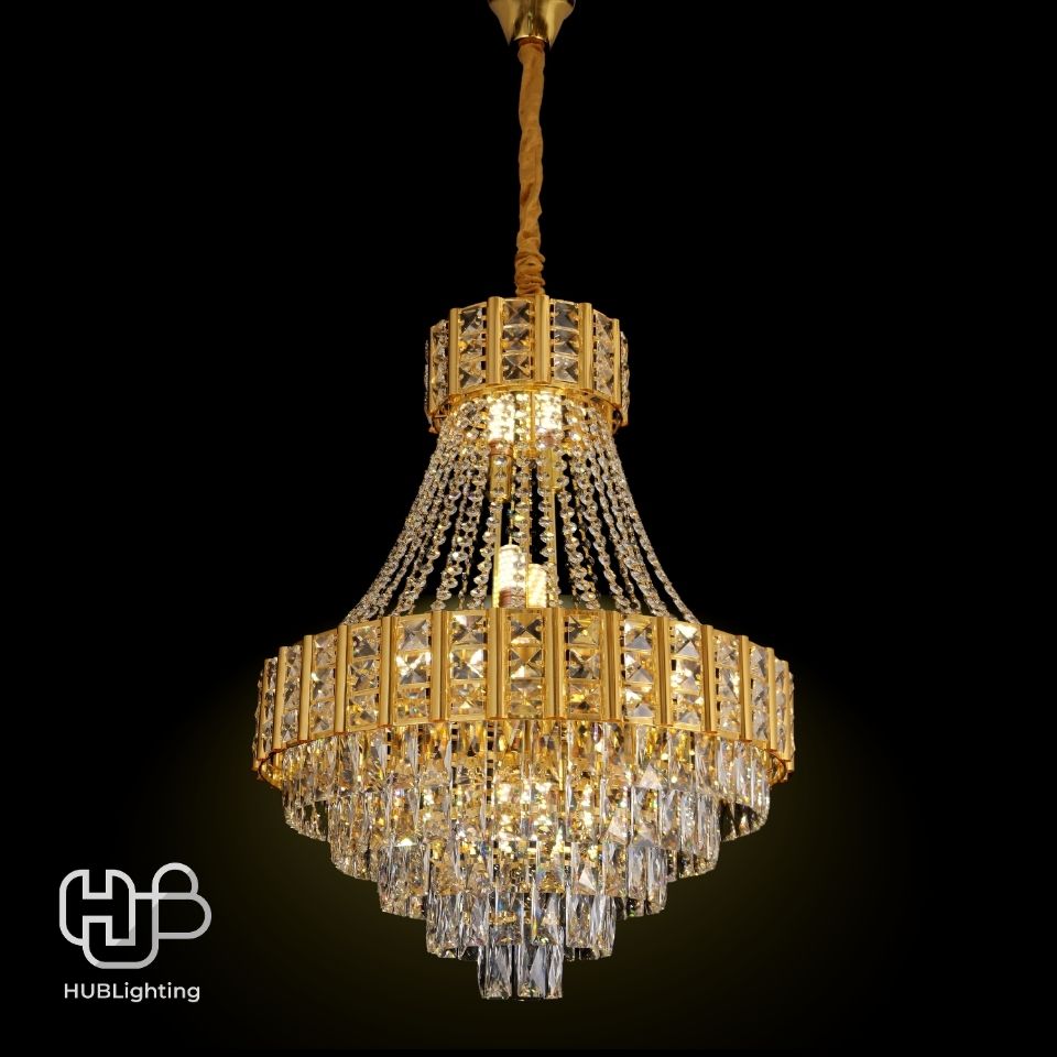 โคมไฟเพดาน CHANDELIER คริสตัล 65305-600 GD 8x E14 HUB LIGHTING