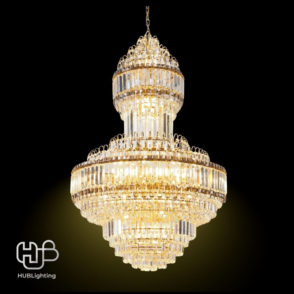 โคมไฟเพดาน CHANDELIER คริสตัล 65310-800 GD 28x E14 HUB LIGHTING