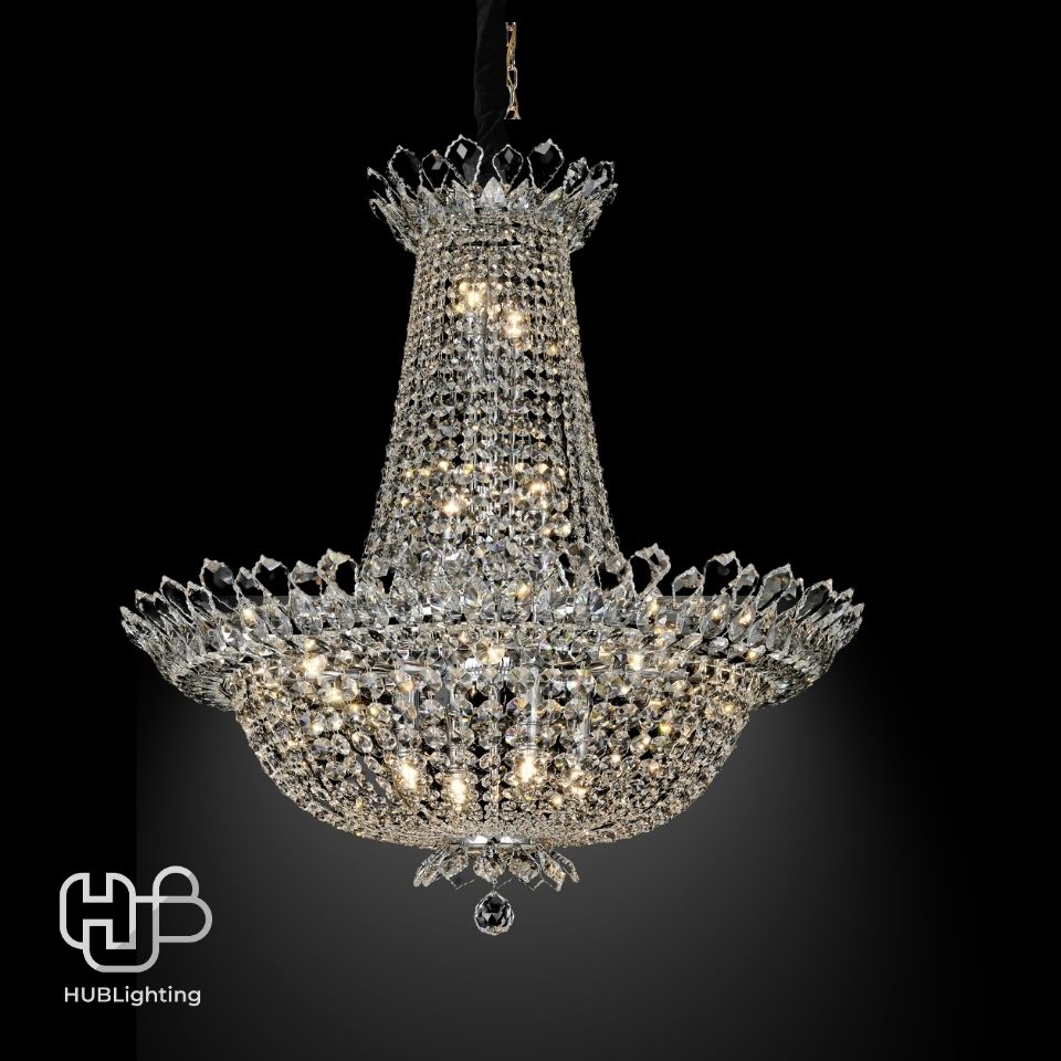 โคมไฟเพดาน CHANDELIER คริสตัล JYP934CH-D60 เงิน 14x E14 HUB LIGHTING