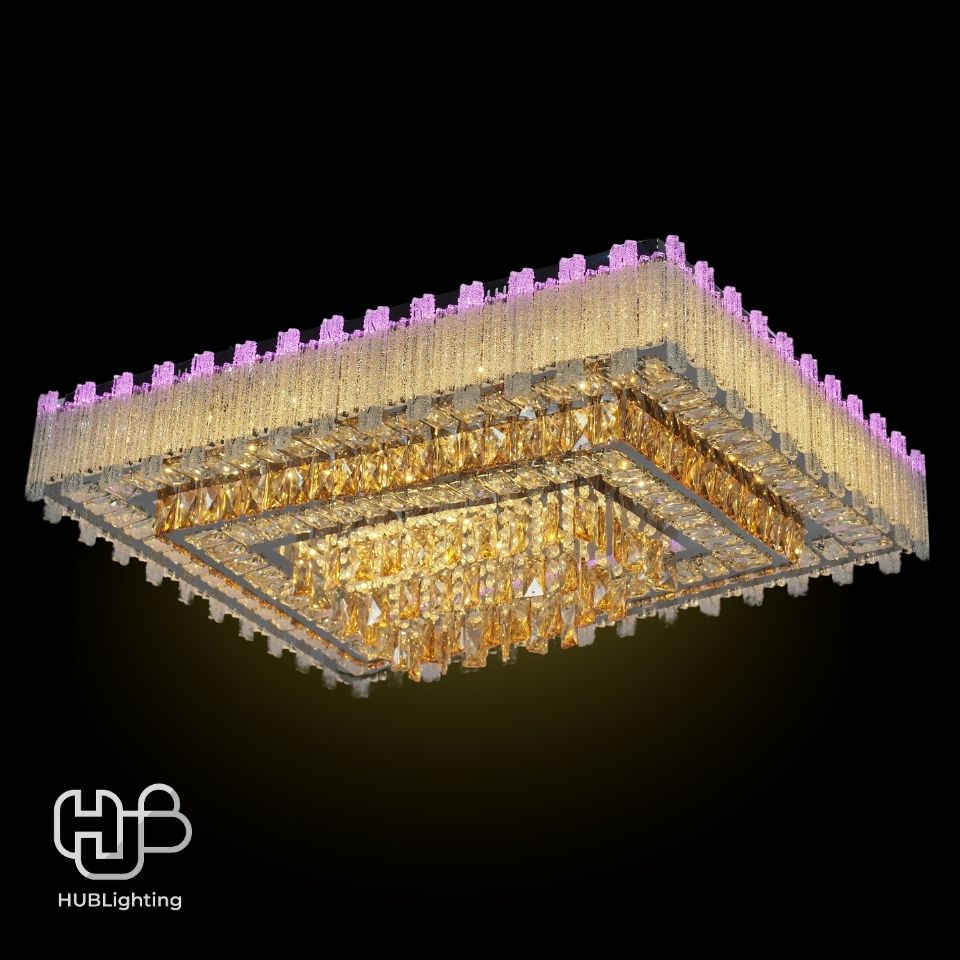 โคมไฟเพดาน CEILING คริสตัล 81066 RECTANGLE (900x700) HUB LIGHTING