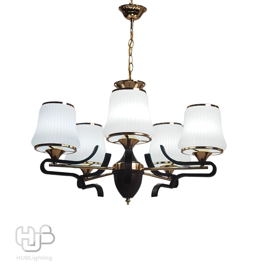 โคมไฟเพดาน PENDENT ช่อ 7809/5 FGD+BR E27 HUB LIGHTING