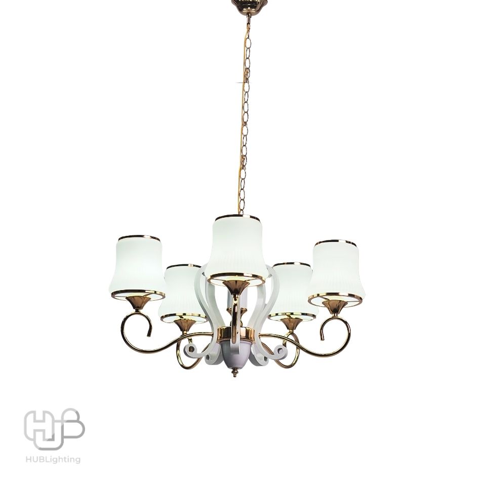 โคมไฟเพดาน PENDENT ช่อ 7910A/5 FGD+WT E27 HUB LIGHTING