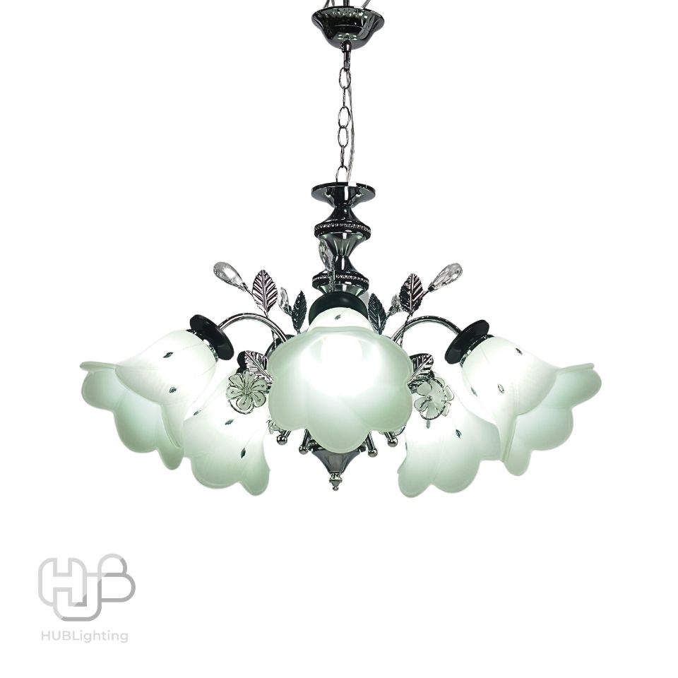 โคมไฟเพดาน PENDENT ช่อ 005A/5 CH+BK E27 HUB LIGHTING