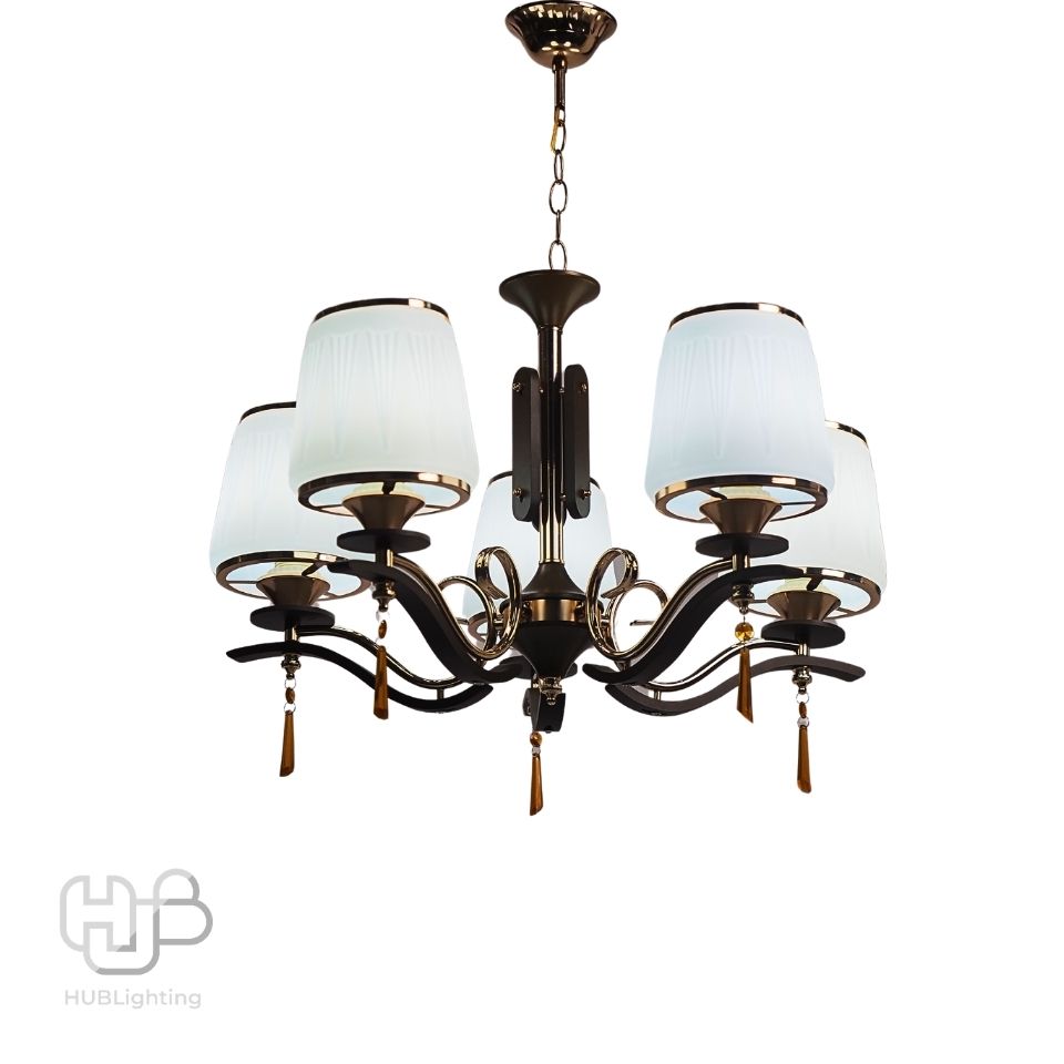 โคมไฟเพดาน PENDENT ช่อ 7590A/5 FGD+CF E27 HUB LIGHTING