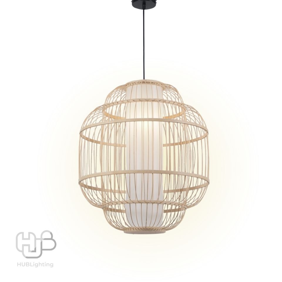 โคมไฟเพดาน PENDENT เดี่ยว C-7125 BAMBOO E27 ไม้ HUB LIGHTING