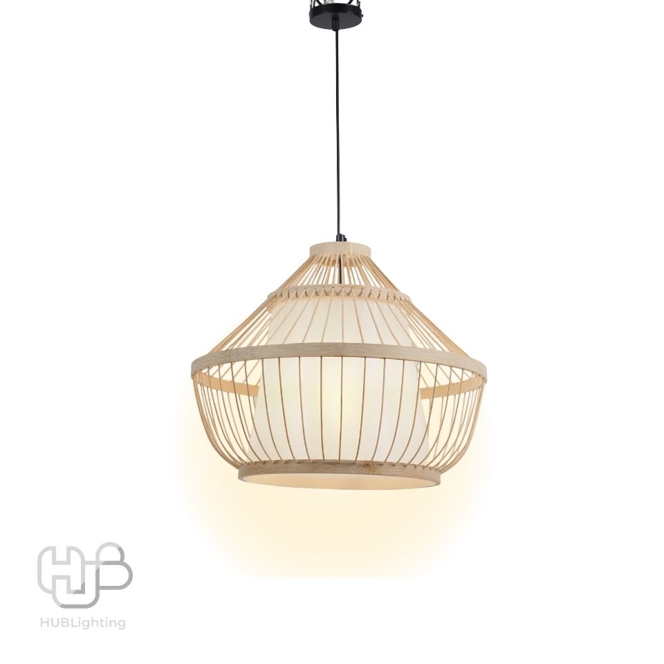 โคมไฟเพดาน PENDENT เดี่ยว C-7122 BAMBOO E27 ไม้ HUB LIGHTING