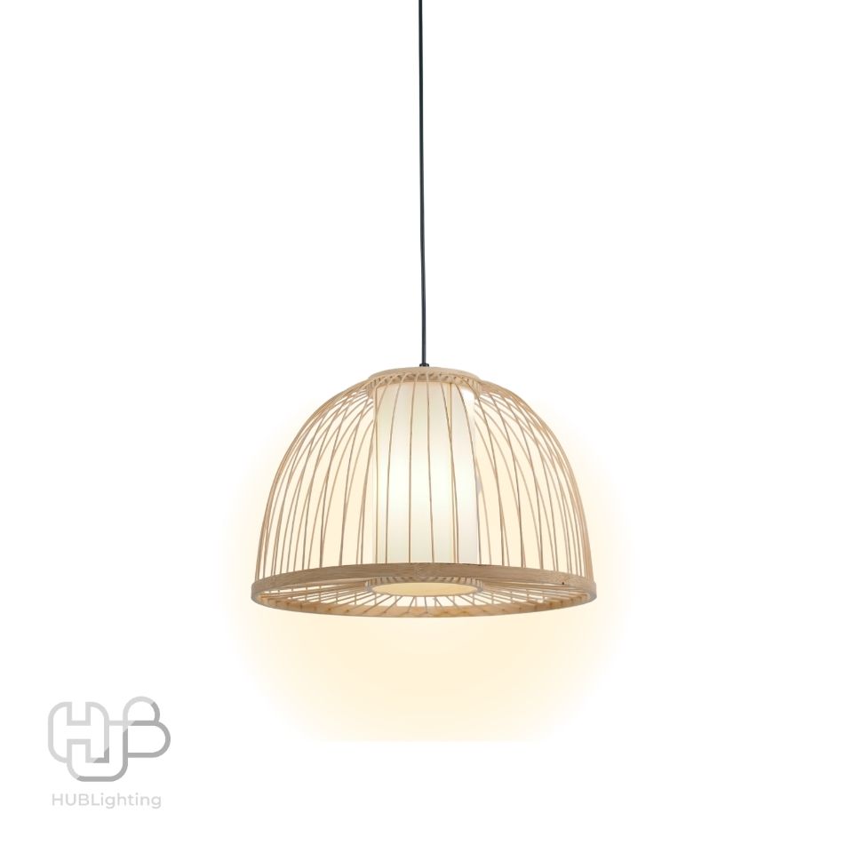 โคมไฟเพดาน PENDENT เดี่ยว C-7123 BAMBOO E27 ไม้ HUB LIGHTING