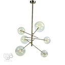 โคมไฟเพดาน PENDENT ช่อ D170517/6 AB+CLEAR GLASS G9 HUB LIGHTING