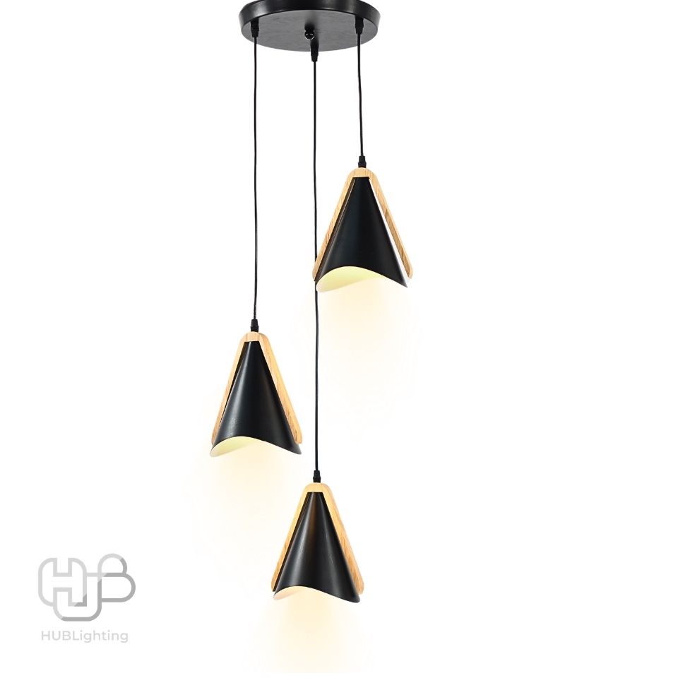 โคมไฟเพดาน PENDENT 3 ช่อ 7799/3 BK (180x250) E27 HUB LIGHTING