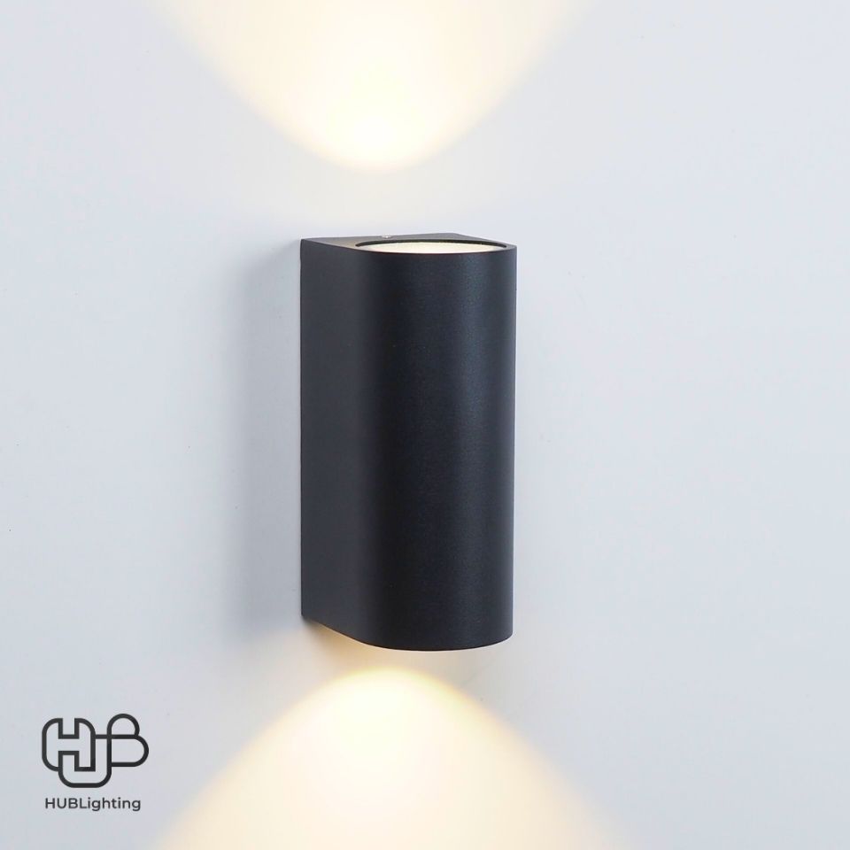 โคมไฟผนังภายนอก 1001BK  ดำ 2x GU10 HUB LIGHTING