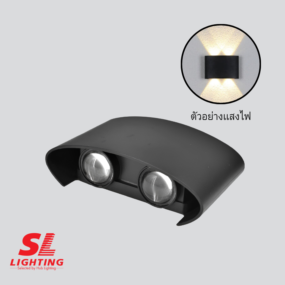 โคมไฟผนังภายนอก TER-06-2P-4W30-WBK SPACE 4W Warmwhite 3000K SL LIGHTING