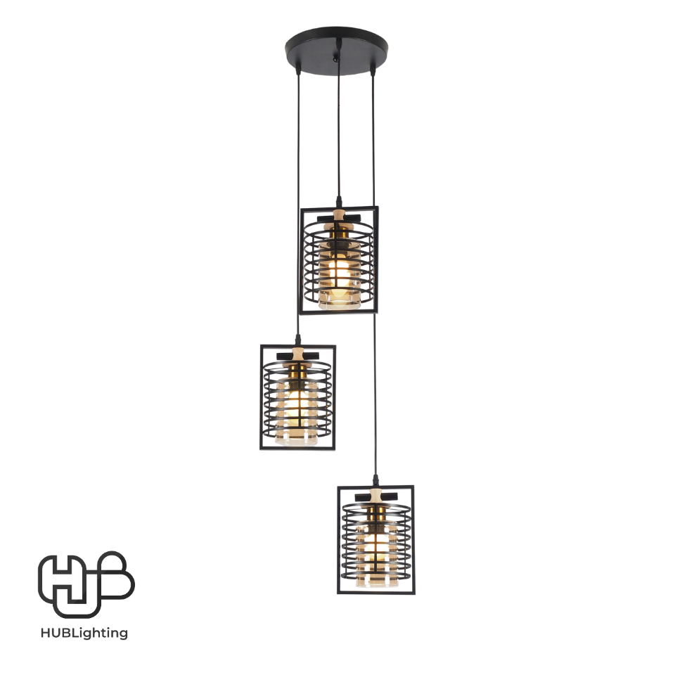 โคมไฟเพดาน PENDENT 3 ช่อ 5566-3 E27 HUB LIGHTING
