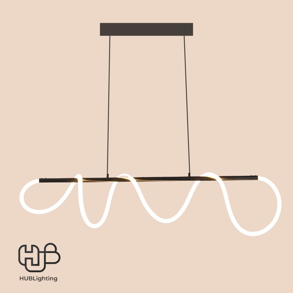 โคมไฟเพดาน PENDENT LED 66184-1.2BK ขาว Warmwhite 3000K HUB LIGHTING