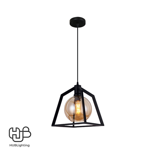 [DWCE0882] โคมไฟเพดาน PENDENT เดี่ยว 668-1 BK E27 HUB LIGHTING