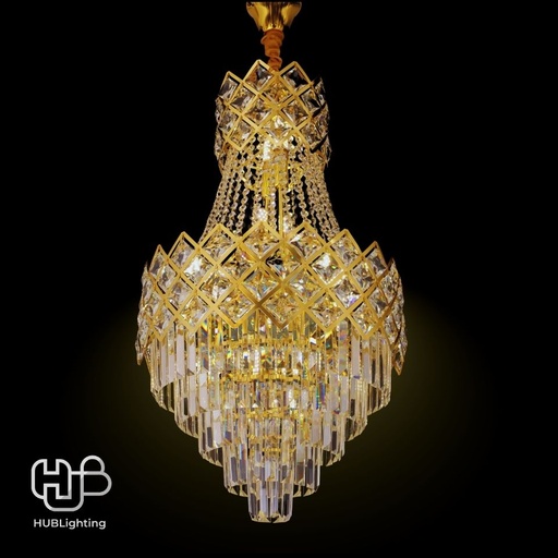 [DWCE0001] โคมไฟเพดาน CHANDELIER คริสตัล 65304-500 GD 10x E14 HUB LIGHTING