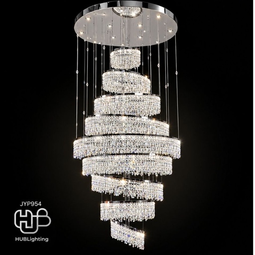 [DWCE0022] โคมไฟเพดาน CHANDELIER คริสตัล JYP954-D35+55+75+95+120+100+80+60+40 ทอง HUB LIGHTING