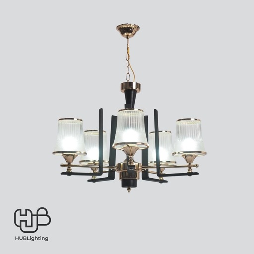 [DWCE0082] โคมไฟเพดาน PENDENT ช่อ 7806/5 FGD+BK E27 HUB LIGHTING