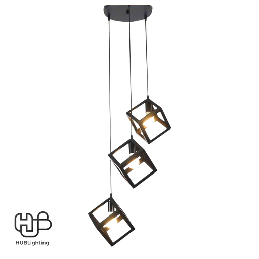 [DWCE0770] โคมไฟเพดาน PENDENT 3 ช่อ 2213-3BK E27 HUB LIGHTING